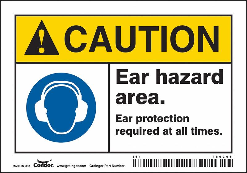 Safety Sign 3.5in x 5in Vinyl MPN:466C61