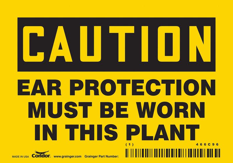 Safety Sign 3.5in x 5in Vinyl MPN:466C96