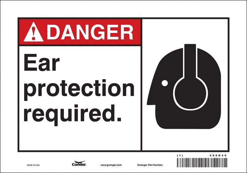 Safety Sign 7 inx10 in Vinyl MPN:466D46