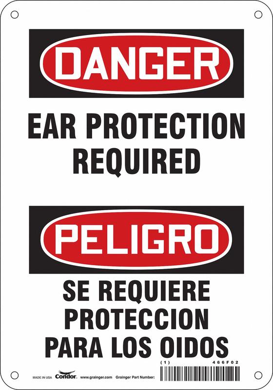 Safety Sign 10 inx7 in Aluminum MPN:466F02