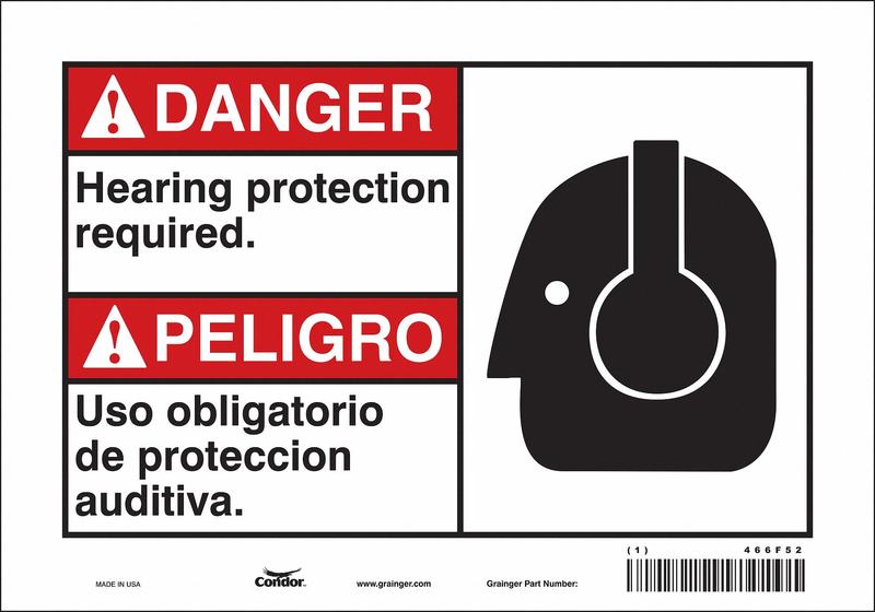 Safety Sign 7 inx10 in Vinyl MPN:466F52