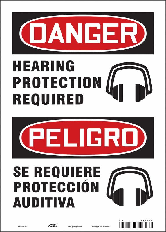 Safety Sign 14 inx10 in Vinyl MPN:466F56