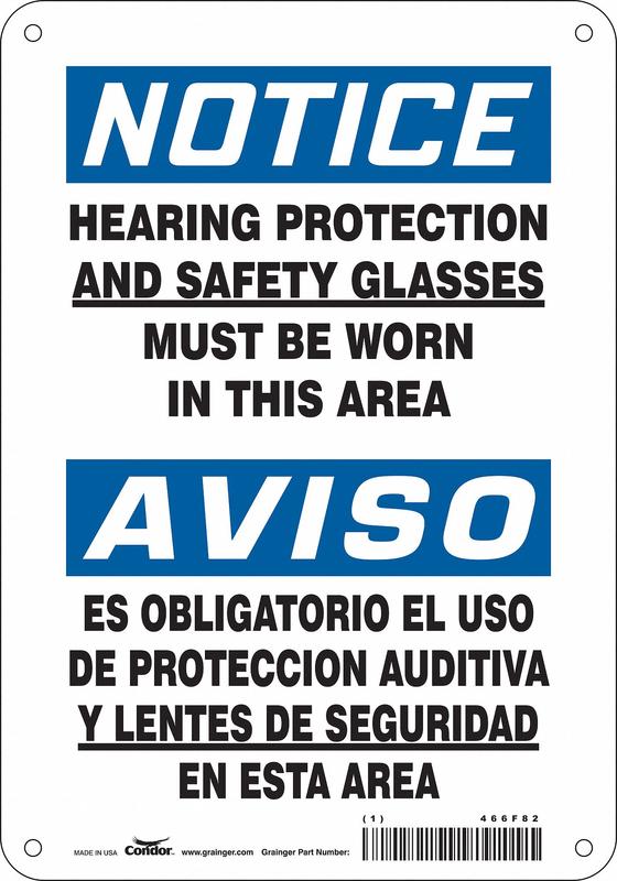 Safety Sign 10 inx7 in Polyethylene MPN:466F82
