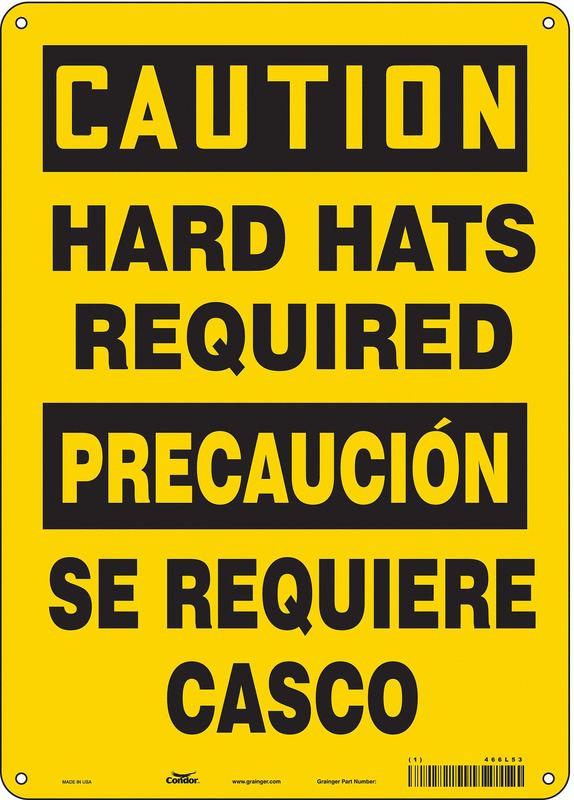 Safety Sign 14 inx10 in Polyethylene MPN:466L53