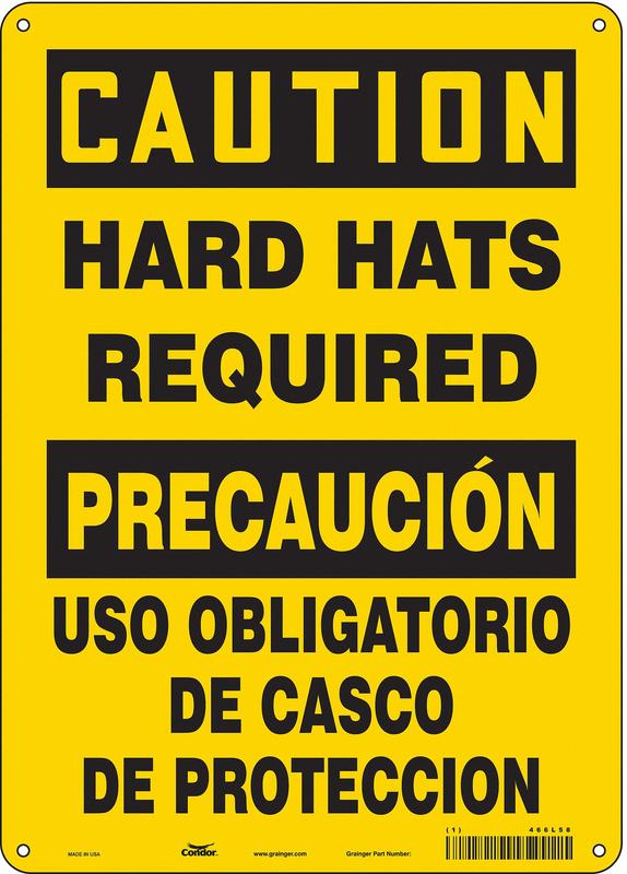 Safety Sign 14 inx10 in Aluminum MPN:466L58
