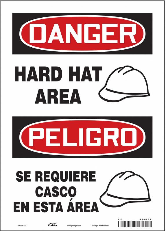 Safety Sign 14 inx10 in Vinyl MPN:466M09