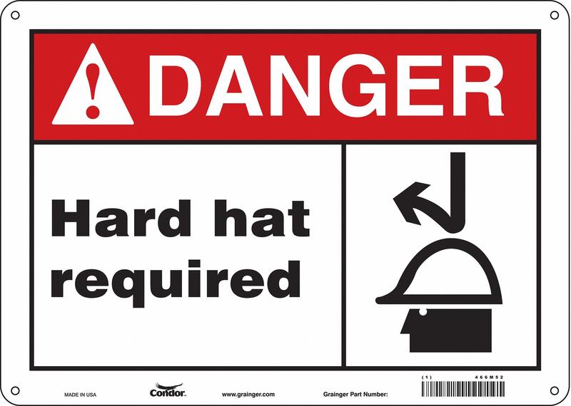 Safety Sign 10 inx14 in Aluminum MPN:466M52