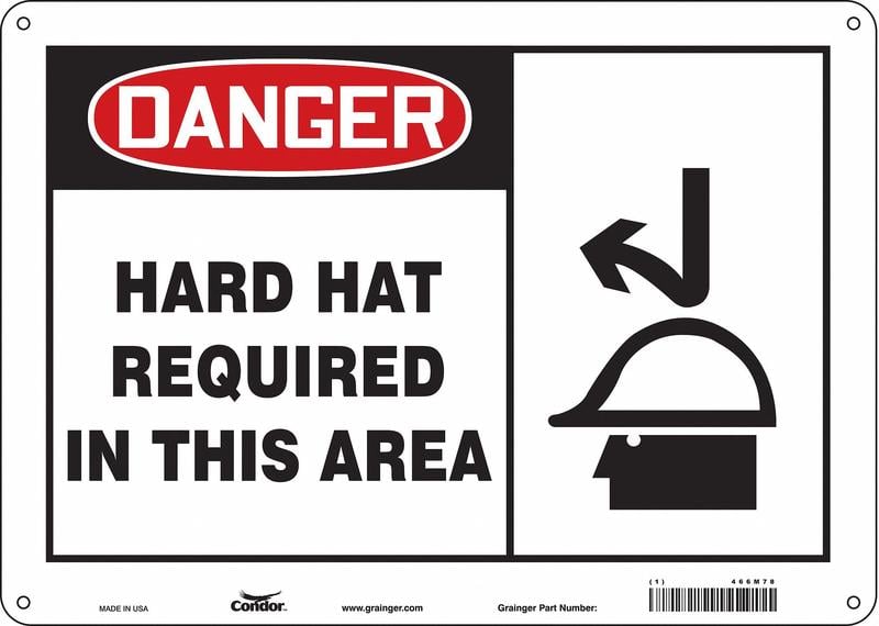 Safety Sign 10 inx14 in Aluminum MPN:466M78