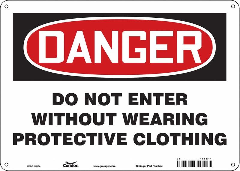 Safety Sign 10 in x 14 in Polyethylene MPN:466R11