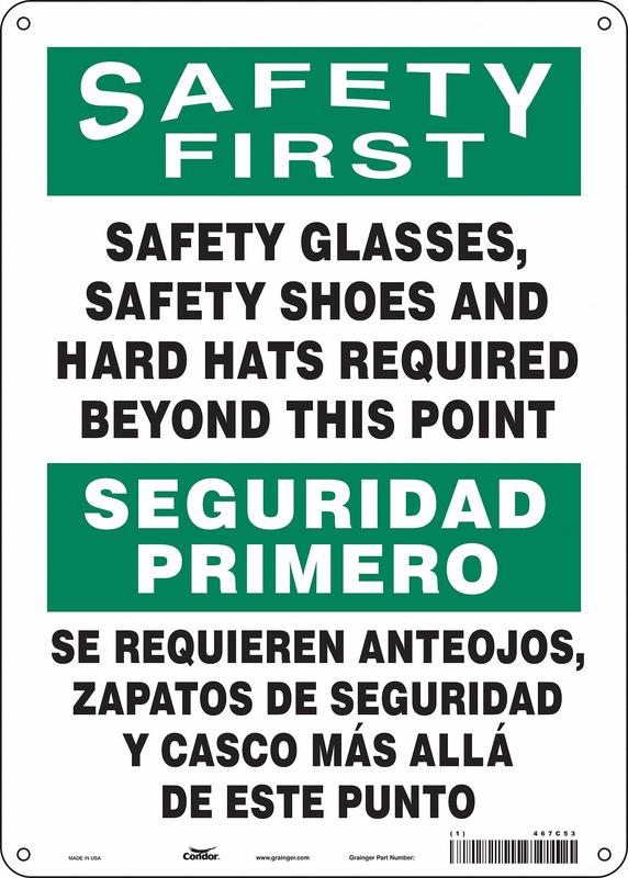 Safety Sign 14 inx10 in Vinyl MPN:467C53