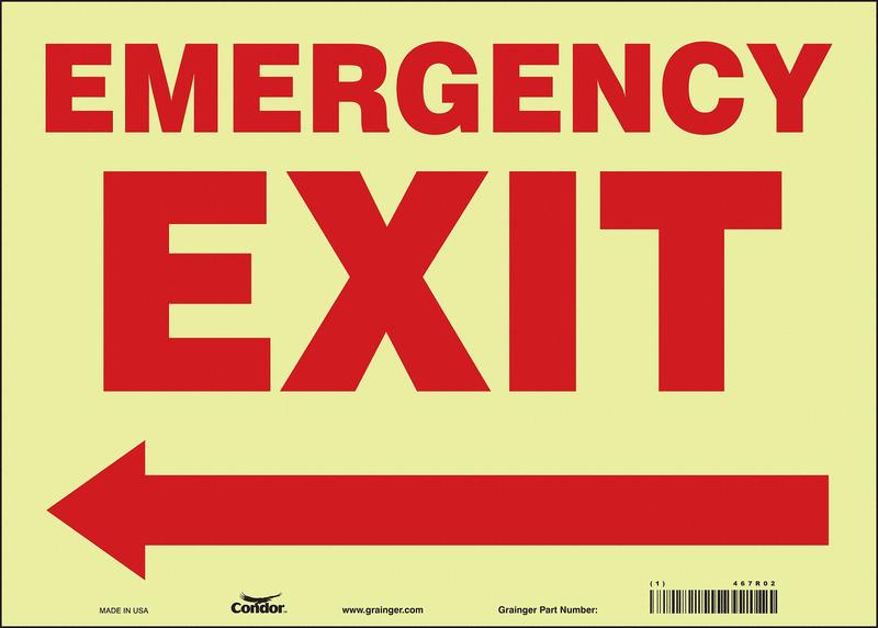 Safety Sign 10 in x 14 in Glow Vinyl MPN:467R02