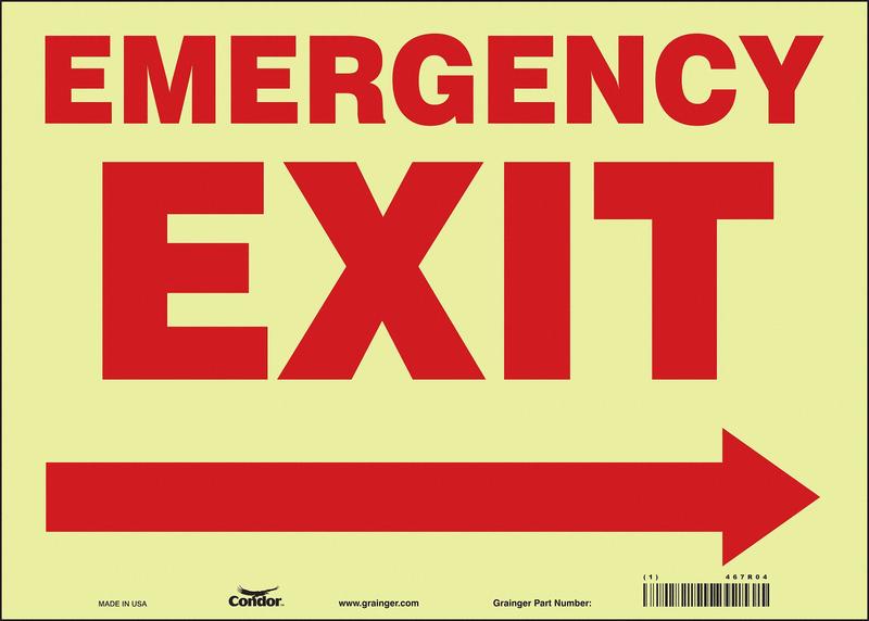 Safety Sign 10 in x 14 in Glow Vinyl MPN:467R04