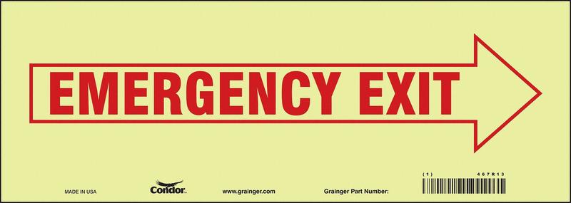 Safety Sign 5 in x 14 in Glow Vinyl MPN:467R13