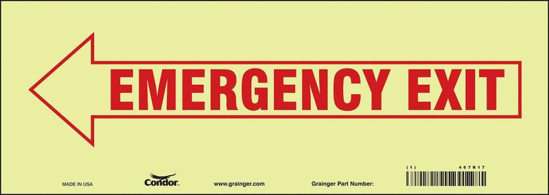 Safety Sign 5 in x 14 in Glow Vinyl MPN:467R17