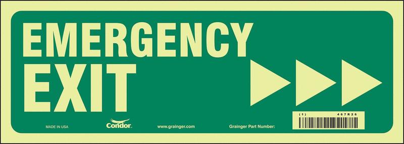 Safety Sign 5 in x 14 in Glow Vinyl MPN:467R26