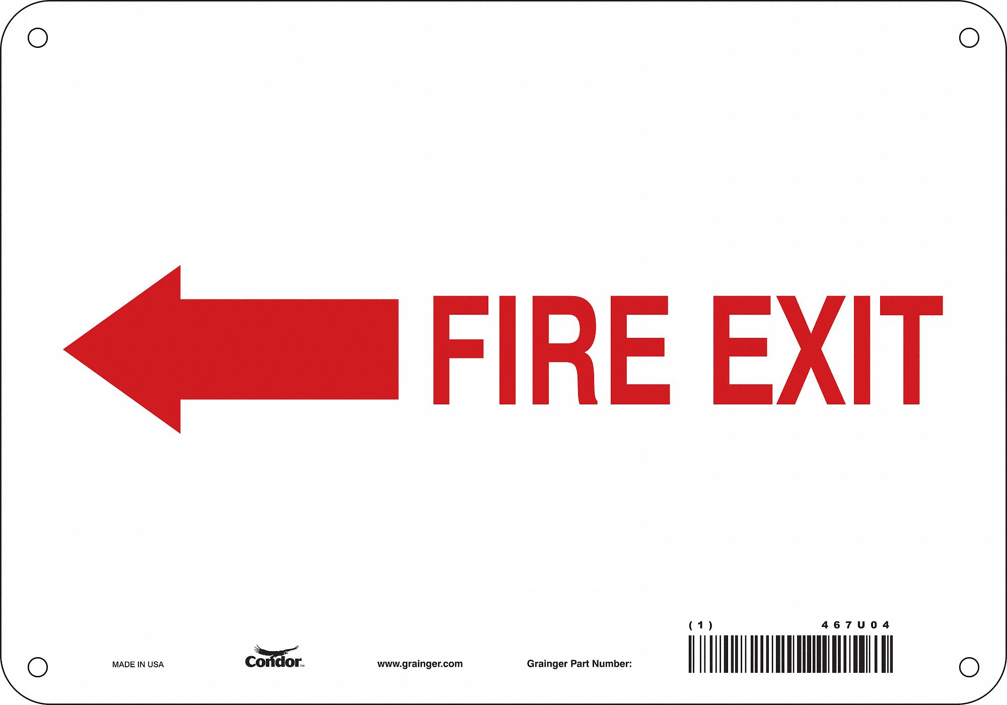 Safety Sign 7 in x 10 in Polyethylene MPN:467U04