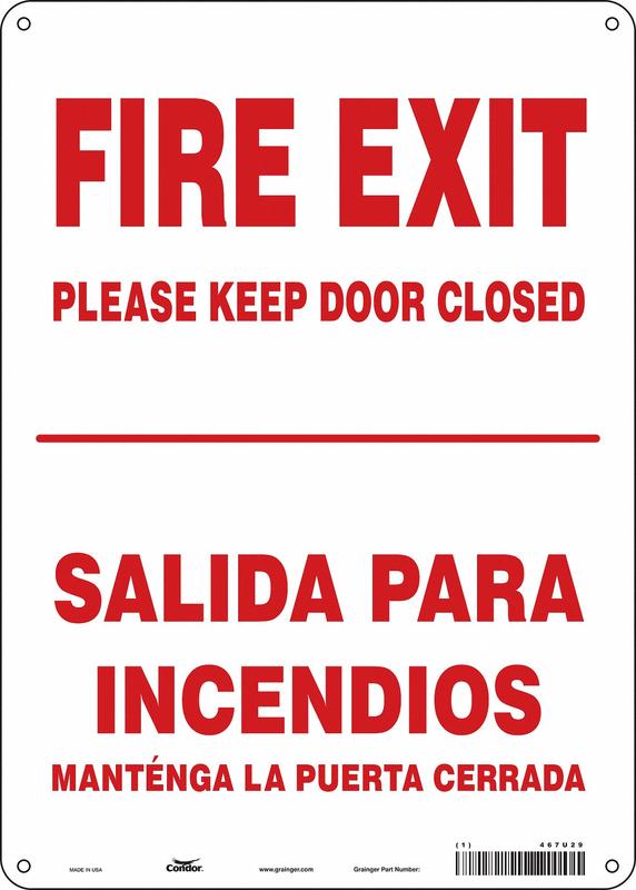 Safety Sign 14 in x 10 in Aluminum MPN:467U29