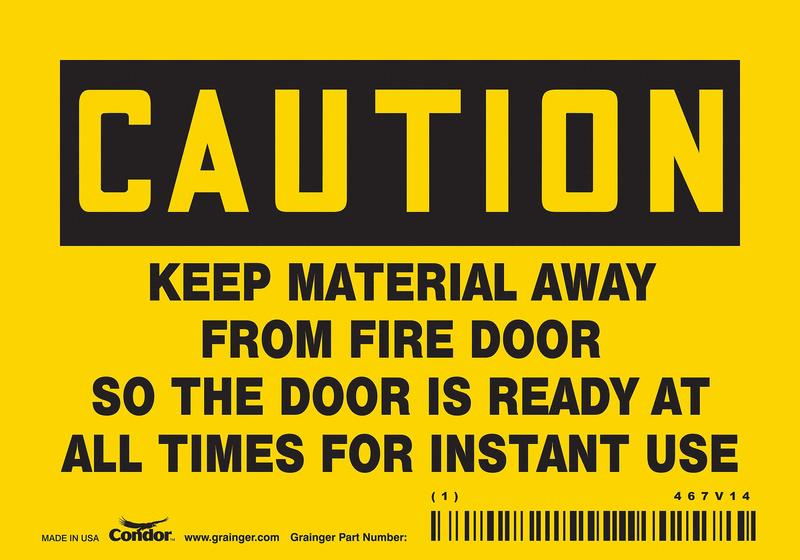 Safety Sign 3 1/2 in x 5 in Vinyl MPN:467V14