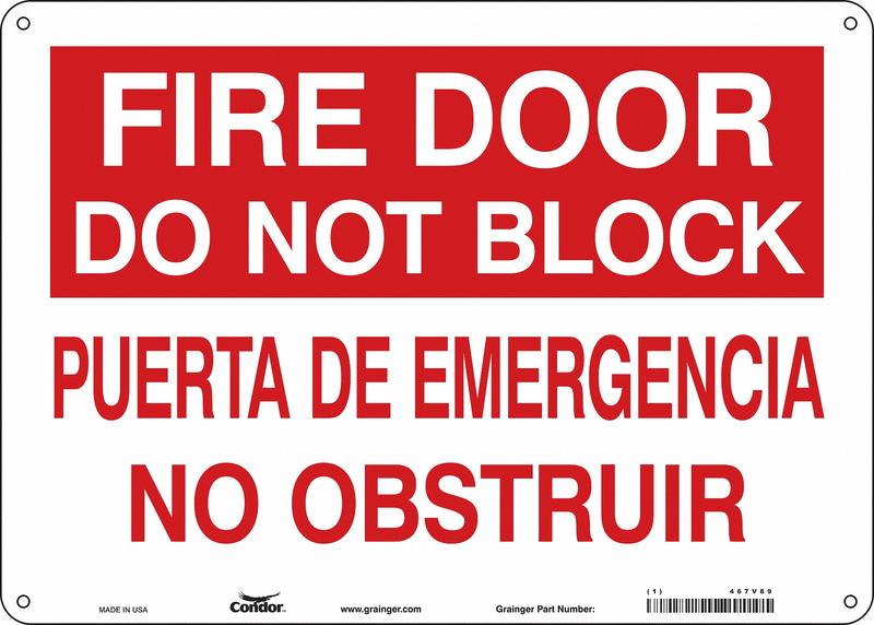 Safety Sign 10 in x 14 in Aluminum MPN:467V89