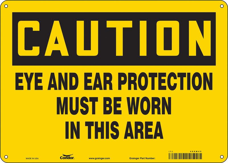 Safety Sign 10 inx14 in Aluminum MPN:468M45