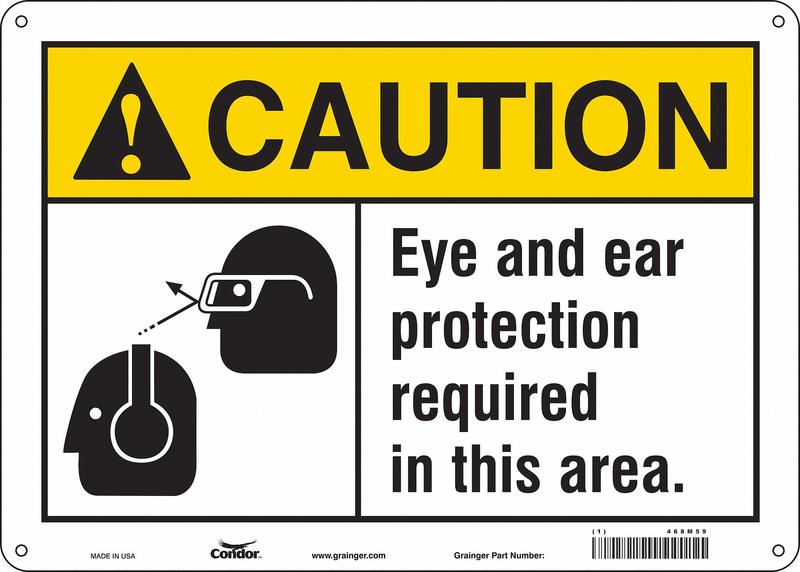 Safety Sign 10 inx14 in Aluminum MPN:468M59