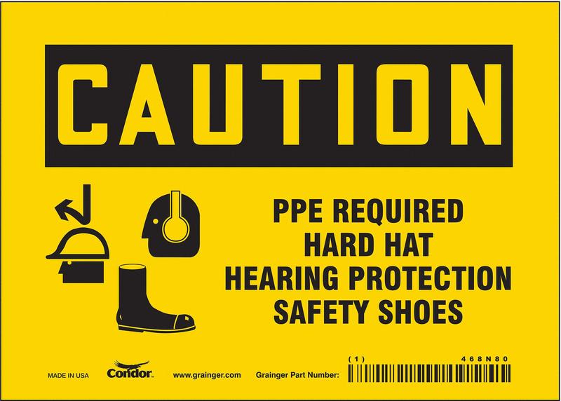 Safety Sign 5 in x 7 in Vinyl MPN:468N80