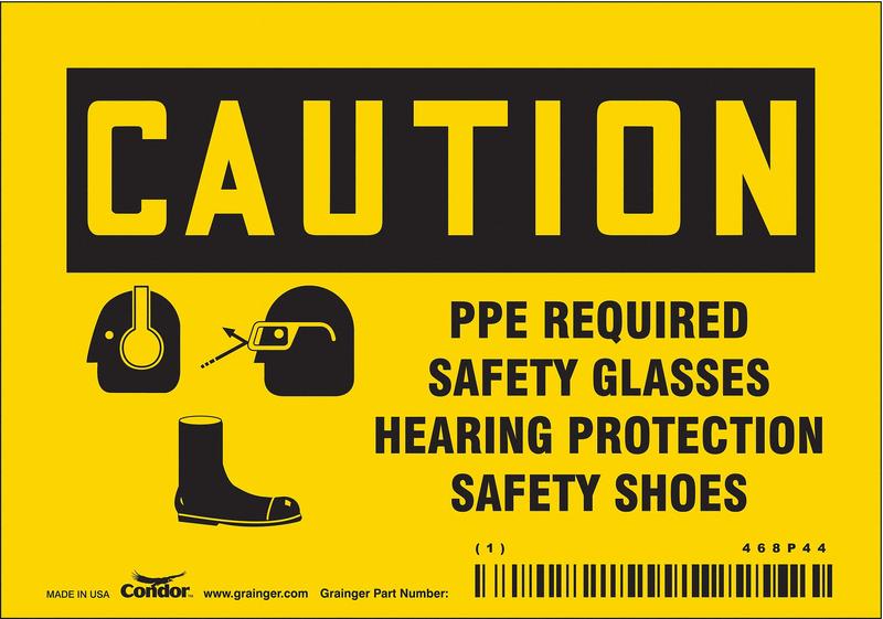 Safety Sign 3 1/2 inx5 in Vinyl MPN:468P44