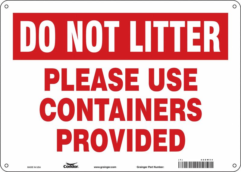 Safety Sign 10 in x 14 in Polyethylene MPN:468W54