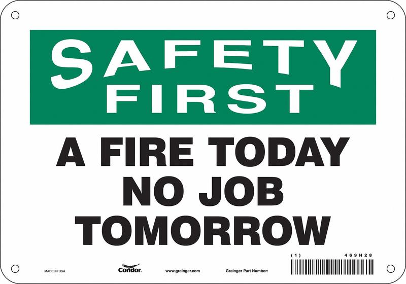 Safety Sign 7 inx10 in Polyethylene MPN:469H28