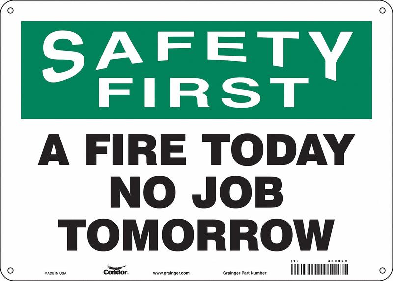 Safety Sign 10 inx14 in Polyethylene MPN:469H29