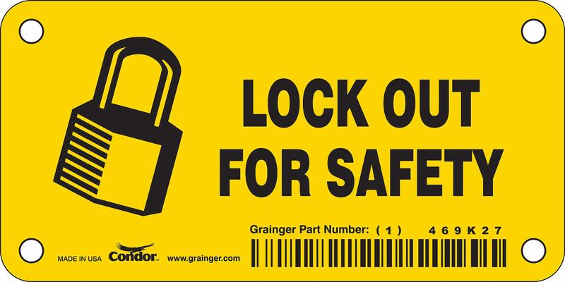 Safety Sign 2.25in x 4.5in Vinyl MPN:469K27