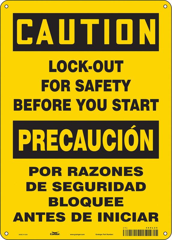 Safety Sign 14 inx10 in Aluminum MPN:469L25