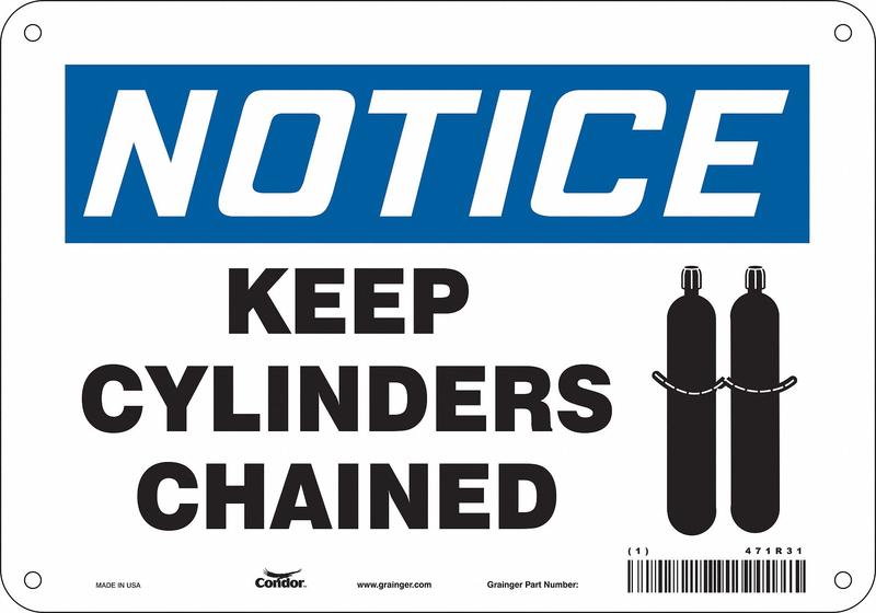 Safety Sign 7 inx10 in Polyethylene MPN:471R31