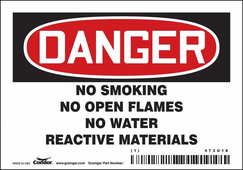 Safety Sign 3.5in x 5in Vinyl MPN:473U18