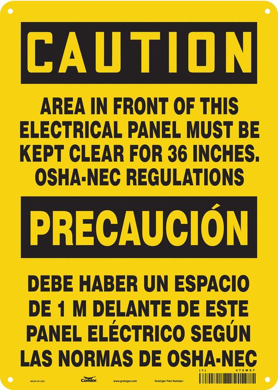 Safety Sign 14 inx10 in Polyethylene MPN:475M97