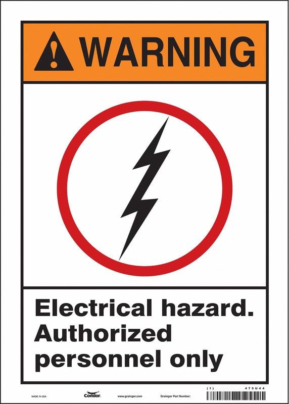 Safety Sign 14 inx10 in Vinyl MPN:475U44