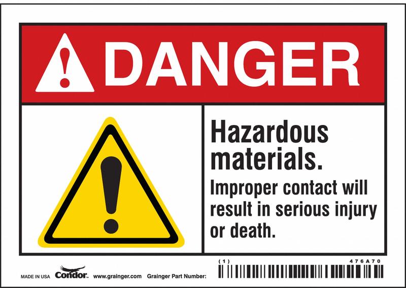 Safety Sign 3.5in x 5in Vinyl MPN:476A70