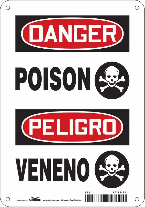 Safety Sign 10 inx7 in Aluminum MPN:476D11