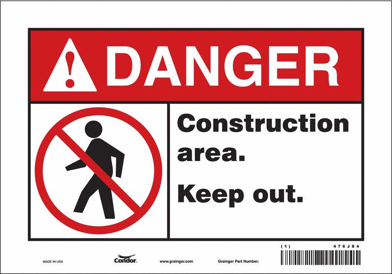 Safety Sign 7 inx10 in Vinyl MPN:476J84