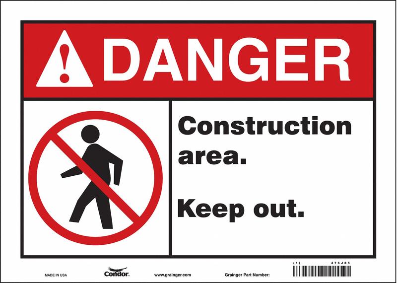 Safety Sign 10 inx14 in Vinyl MPN:476J85