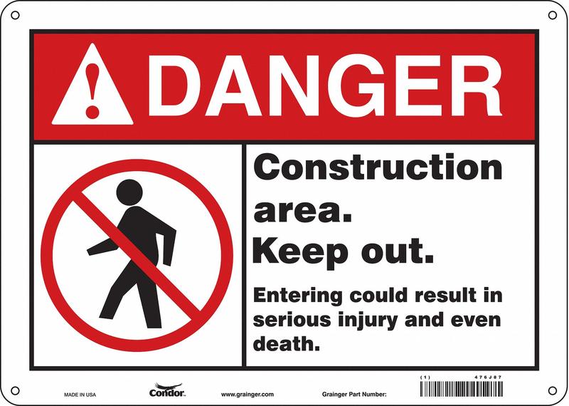 Safety Sign 10 inx14 in Aluminum MPN:476J87