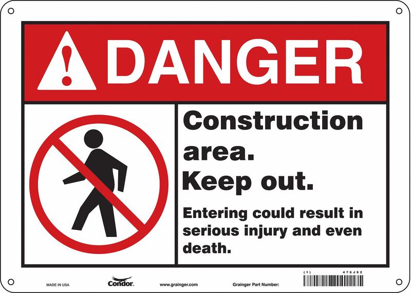 Safety Sign 10 inx14 in Vinyl MPN:476J92