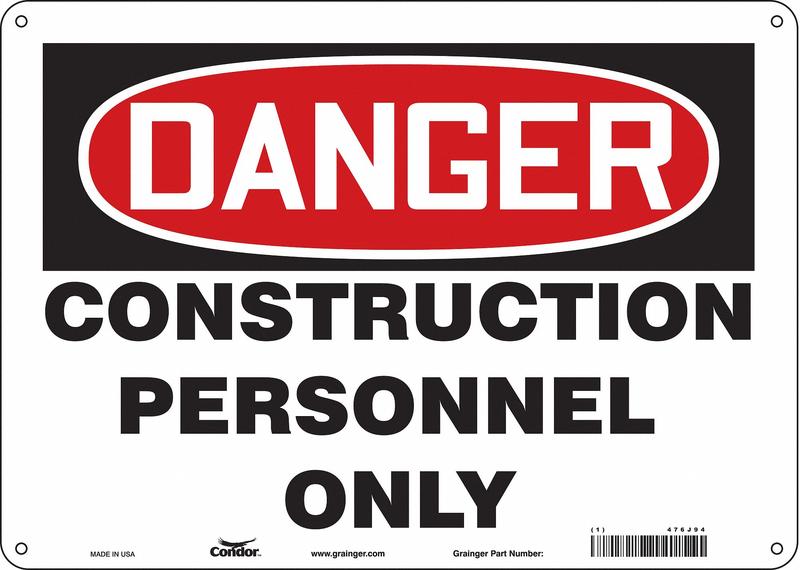 Safety Sign 10 inx14 in Aluminum MPN:476J94