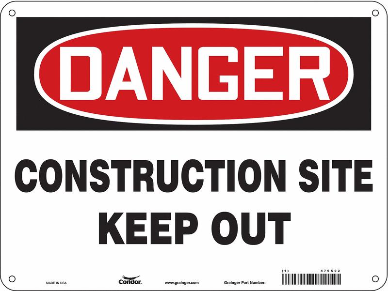 Safety Sign 18 inx24 in Aluminum MPN:476K02