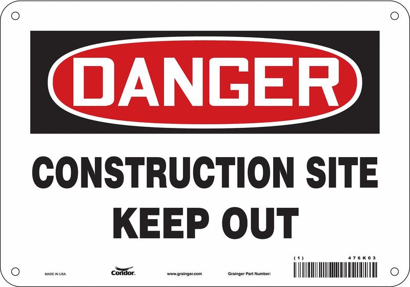 Safety Sign 7 inx10 in Polyethylene MPN:476K03