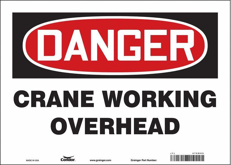 Safety Sign 10 inx14 in Vinyl MPN:476K85