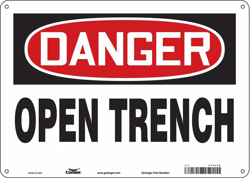 Safety Sign 10 inx14 in Polyethylene MPN:476L52