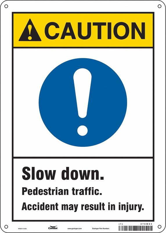 Safety Sign 14 inx10 in Aluminum MPN:476M84