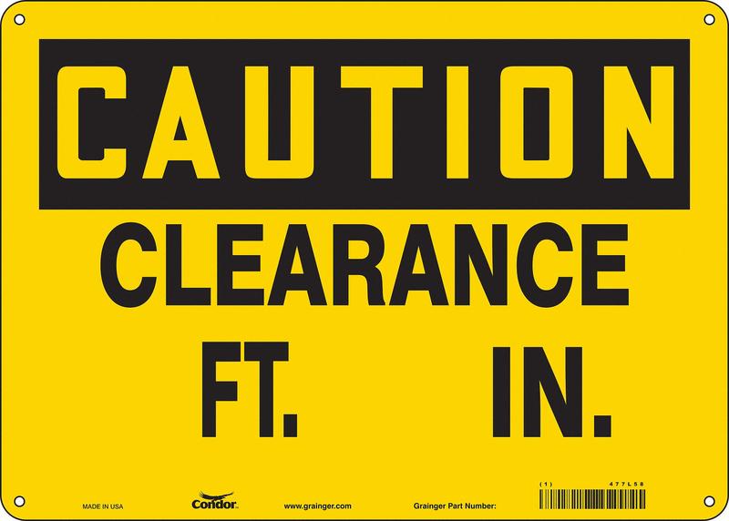 Safety Sign 10 inx14 in Polyethylene MPN:477L58