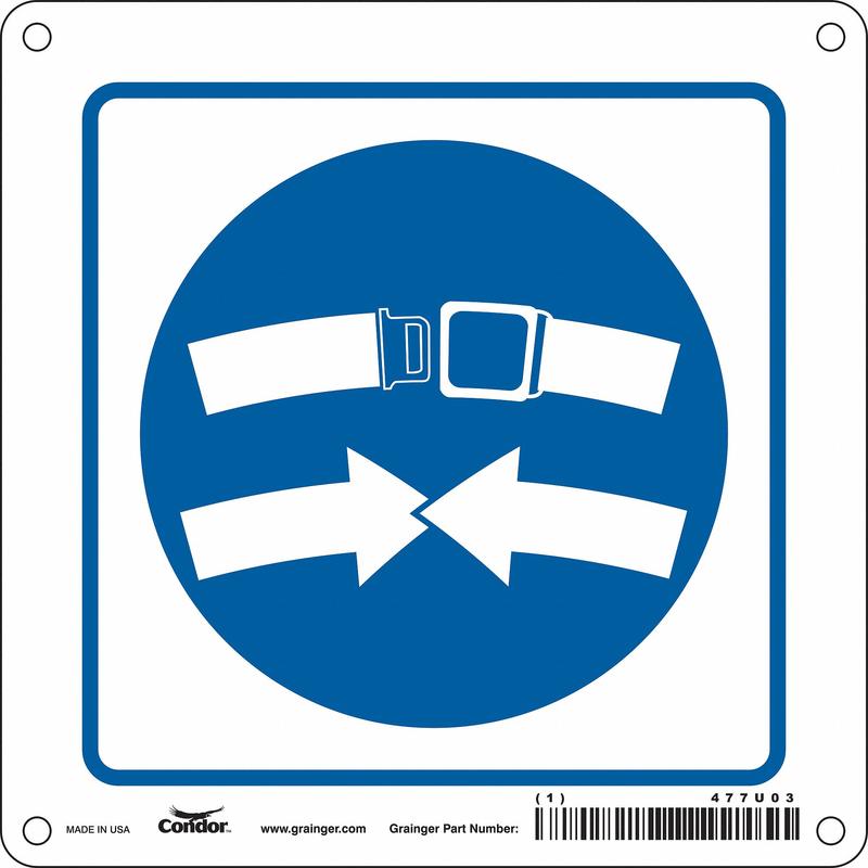 Safety Sign 6 inx6 in Polyethylene MPN:477U03